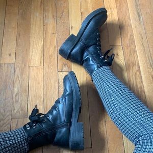 Black combat boots